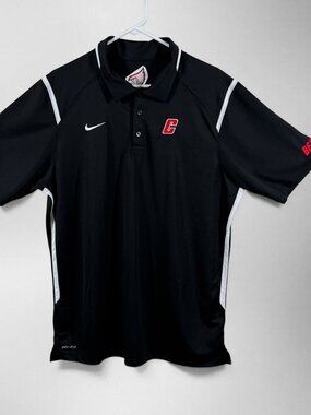 Nike Dri Fit Team Issued Cardinal Polo Shirt Men's Large Black